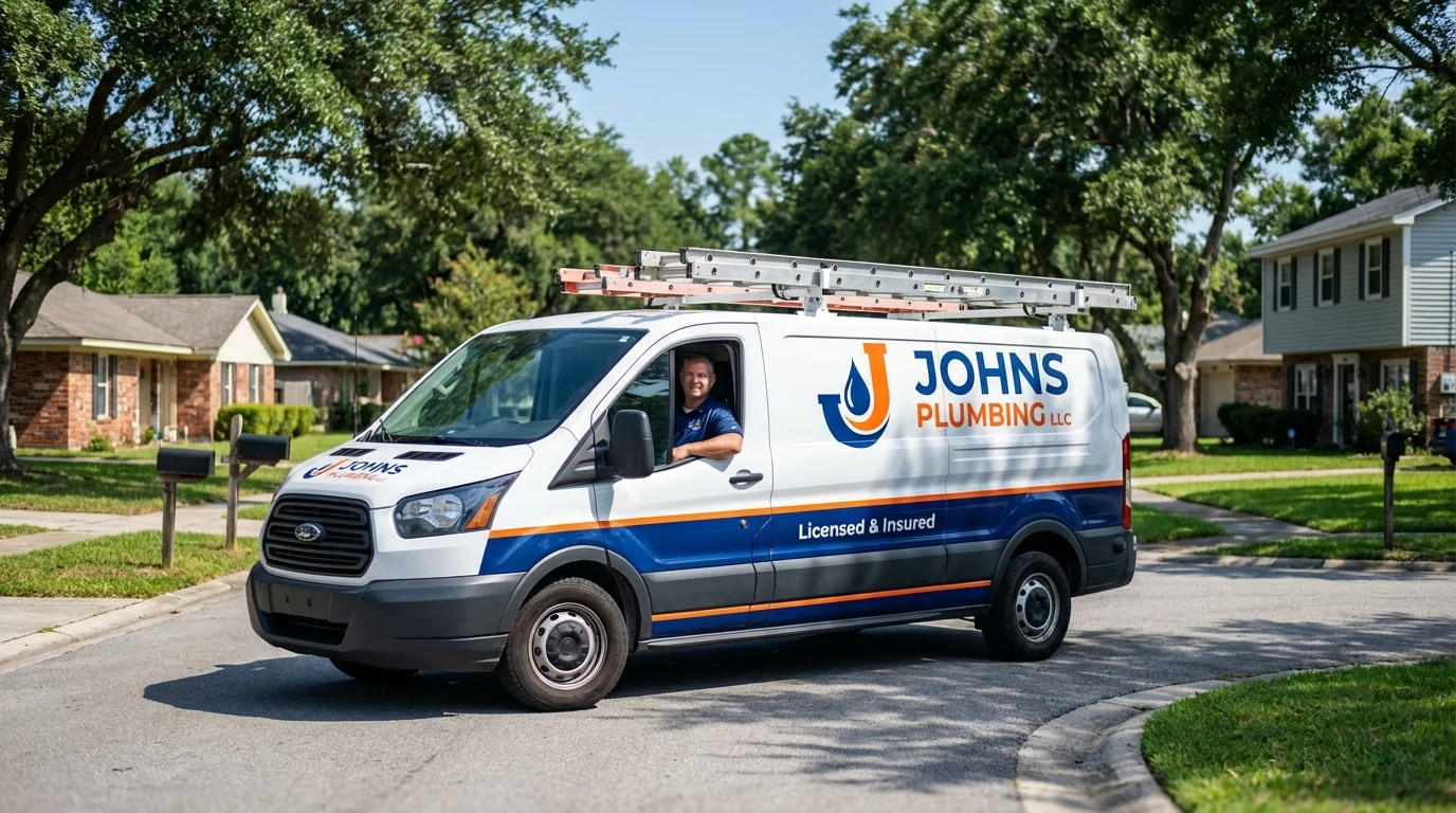 Johns Plumbing LLC service van in Park Ridge, NJ