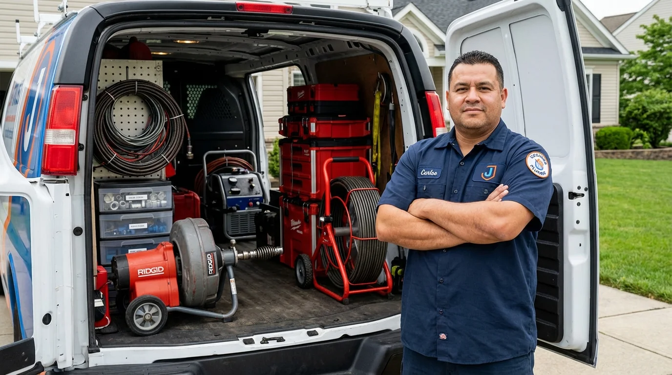 Professional drain cleaning equipment and Johns Plumbing LLC plumber in Park Ridge